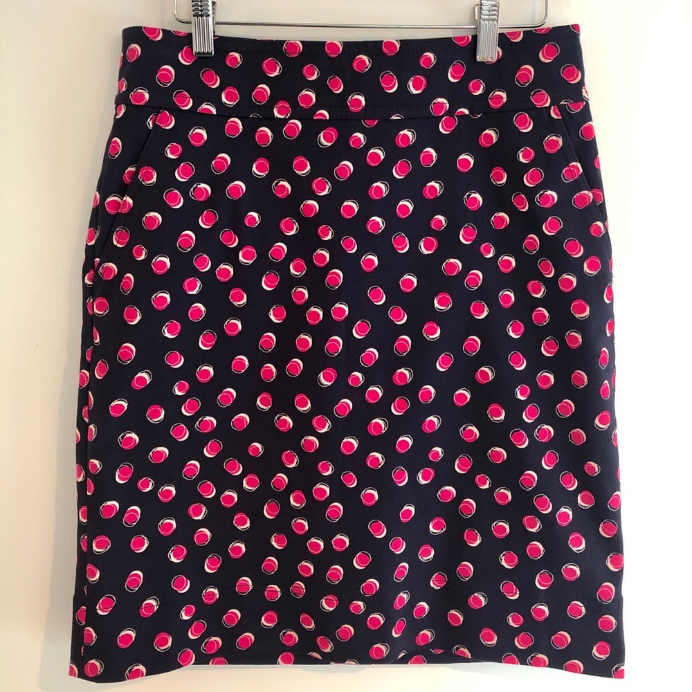 Talbots Skirt. Navy Pink & White. Size 4. EUC
